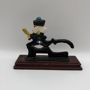 Vintage Hand-Painted Cast Iron Wooden Base Nutcracker Russian Soldier Christmas